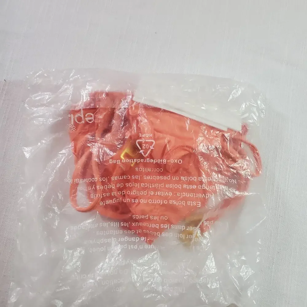 L*Space Monica Wise Strappy Bikini Bottom Coral Orange Swimsuit Size Small S NWT
